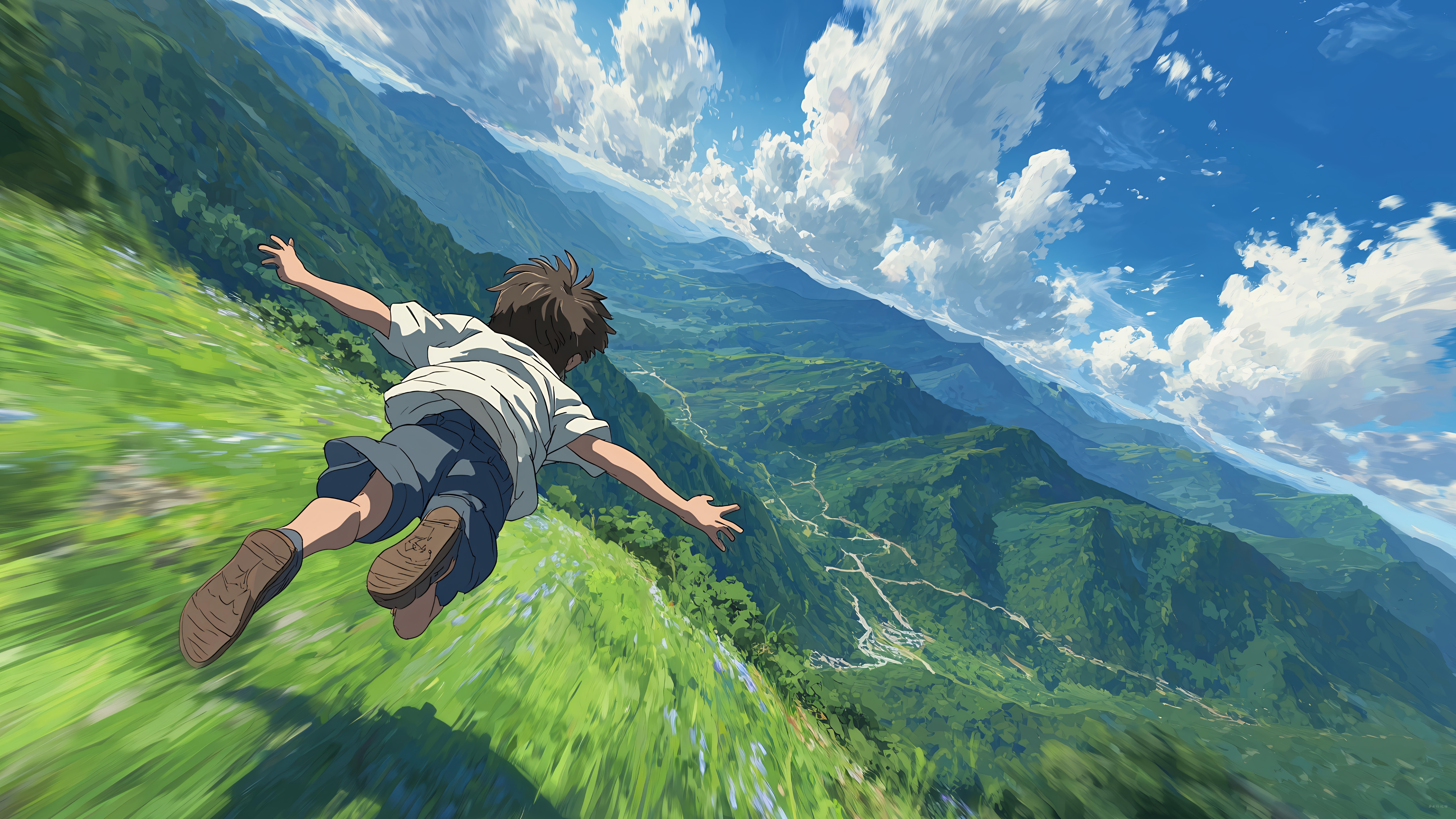 【哲风壁纸】天空草地-少年奔跑.png