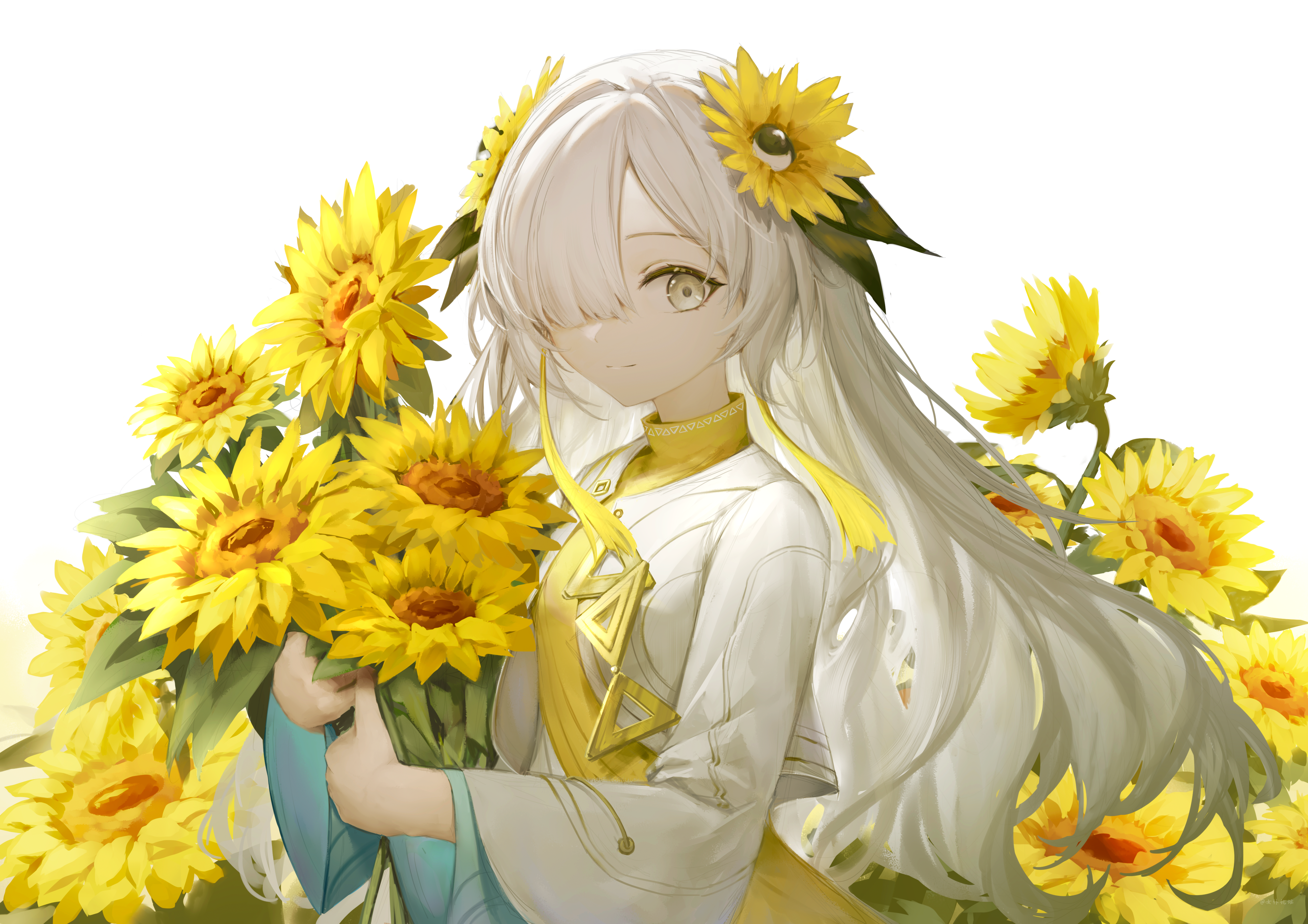 e-shuushuu 1110559 flower grey_eyes grey_hair jacket long_hair smile sweater VTubers Isekai_Joucho xy_Wang.png